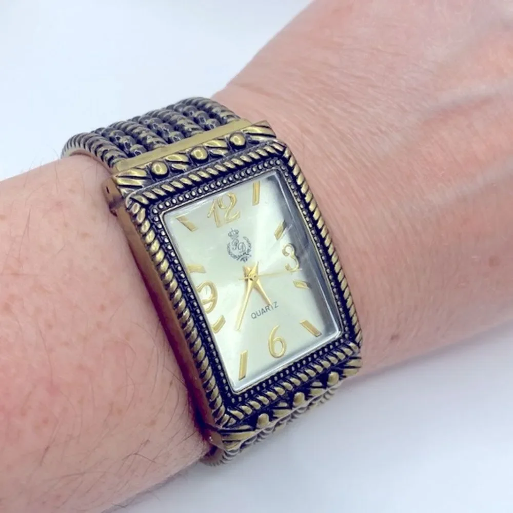 Working! Vintage Premier Designs Cuff Bracelet Watch
